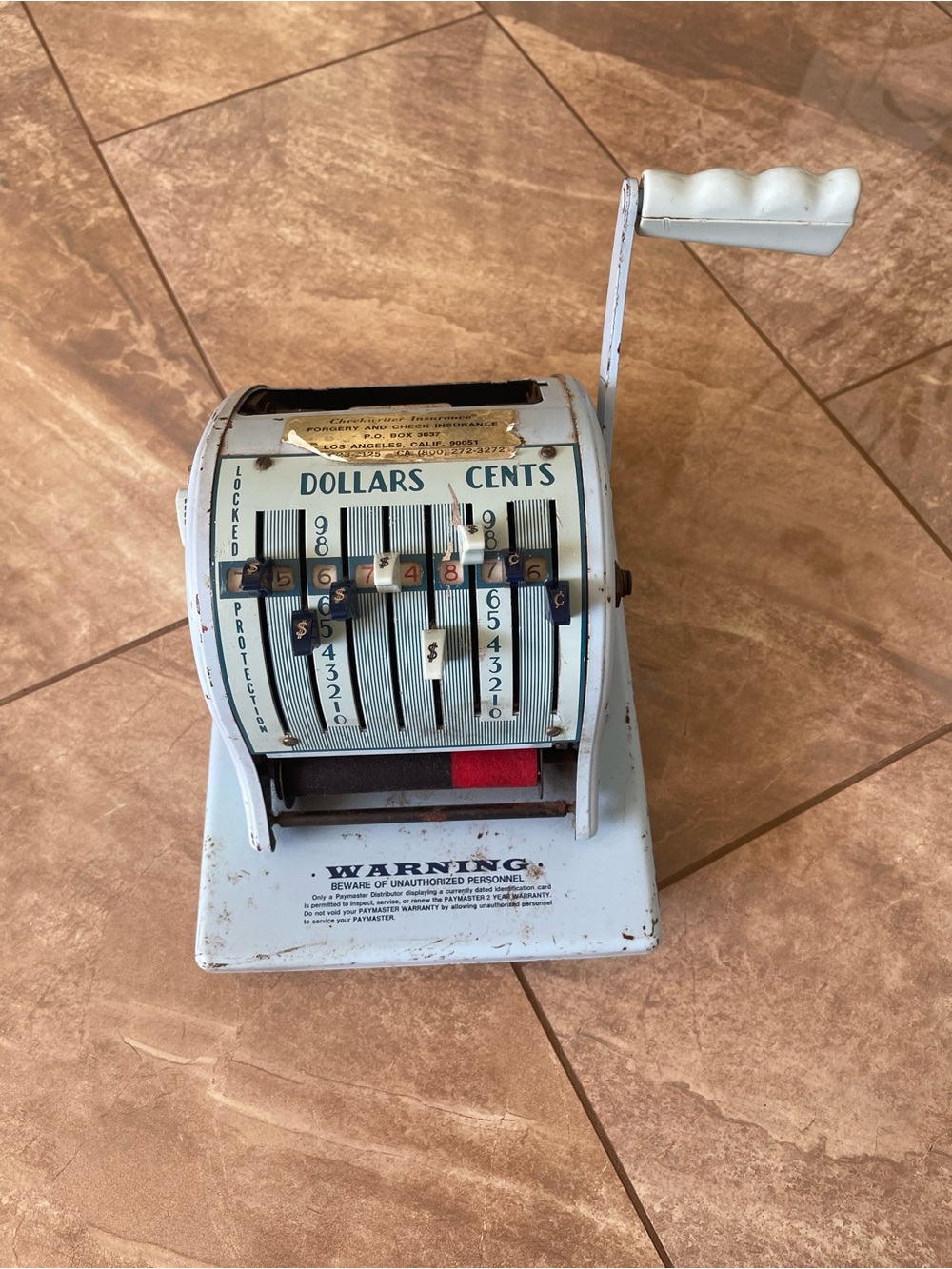 Vintage Manual Ribbon Check Writer